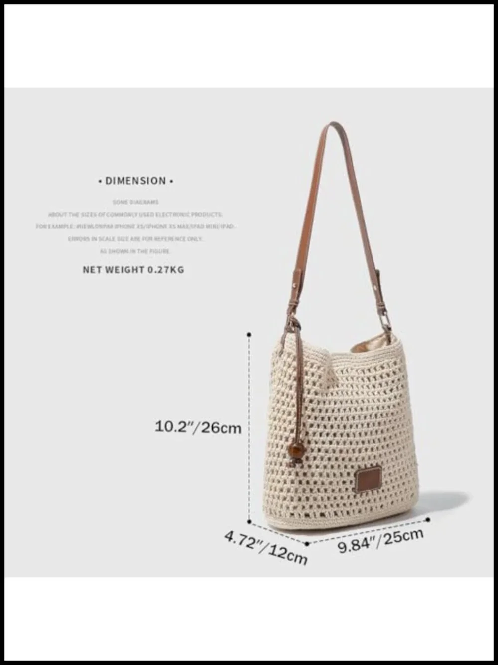 Crochet Summer Tote Beach Shoulder Bag Hobo Purse with Boho Style